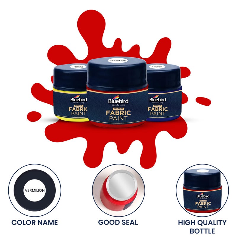 BLUEBIRD Fabric Paint Set, Primary Colors, 6 x 25 ML, Permanent Fabric Paints for Clothes - Image 4